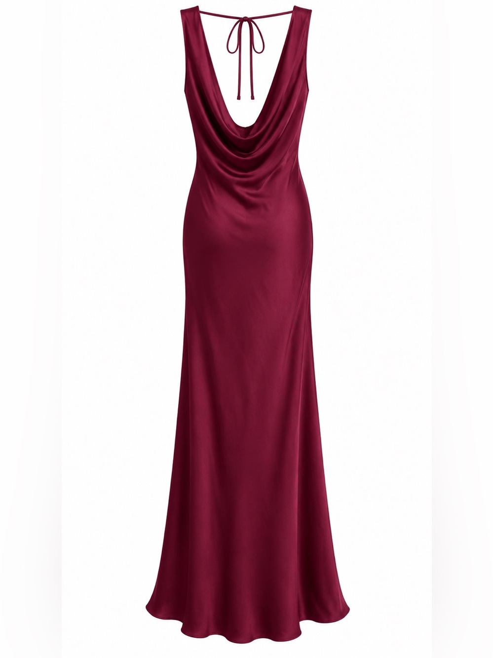 Lulus Aernah satin maxi dress, women’s medium, in wine red. Cowl neckline NWT
